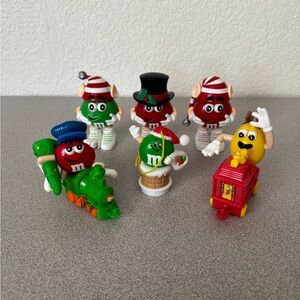 M&M's Christmas Lot - Mini Candy Containers, Train Car Figurines and Ornament